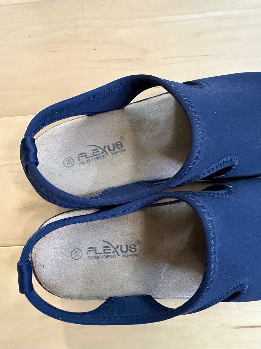 Navy Open-Toe Slingback Sandals - Picture 2 of 3